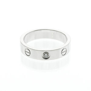 CARTIER Authentic 18k Silver Diamond Love Ring